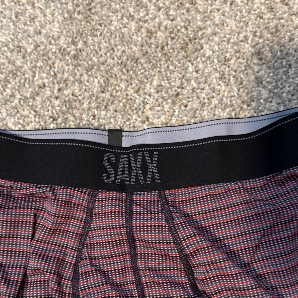 Saxx Men's Striped Underwear in Purple and Black - Picture 2 of 3